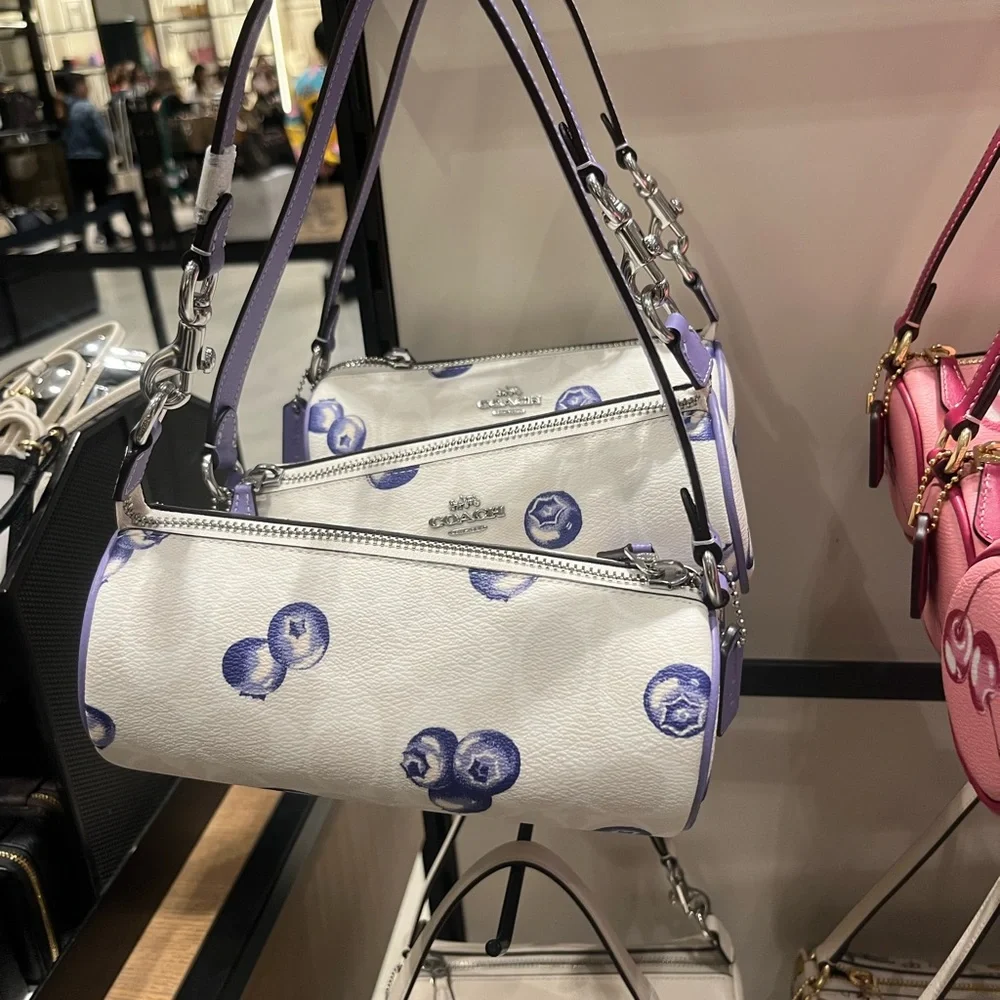 New Coach Nolita Barrel Bag In blueberry Signature Canvas CR369 - Picture 6 of 7